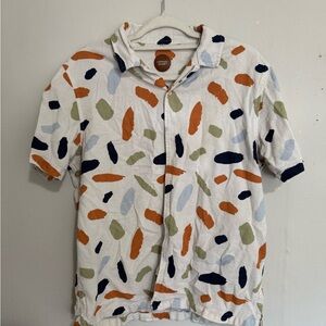 Casual Button Down Shirt with Multicolor Pattern